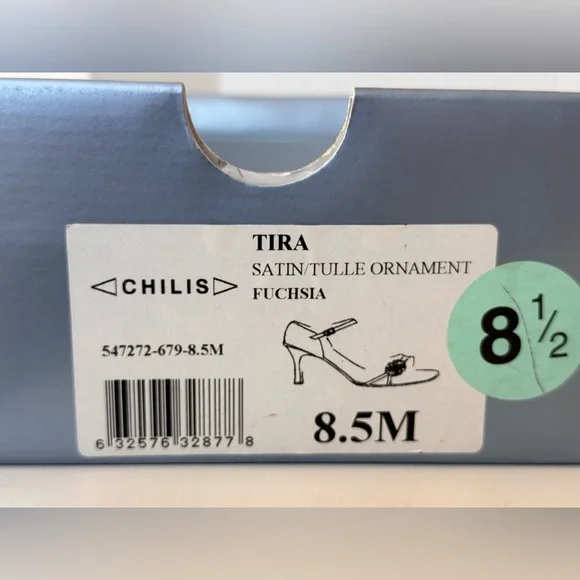 Vintage 90s Y2K Style Chilis Tira Satin Fuschia Pink Strappy Heel Sandals Shoes - Picture 11 of 11